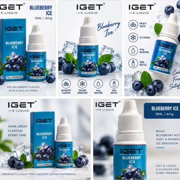 IGET Blueberry Ice E-Liquid 15ML – 4mg Vape Juice