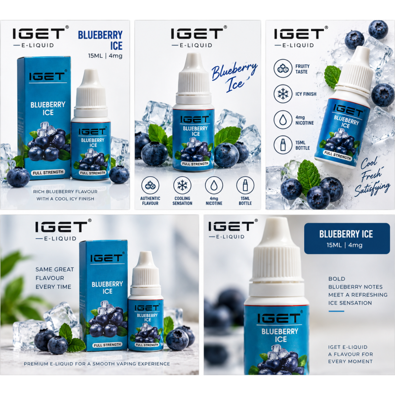 IGET Blueberry Ice E-Liquid 15ML 4mg Vape Juice