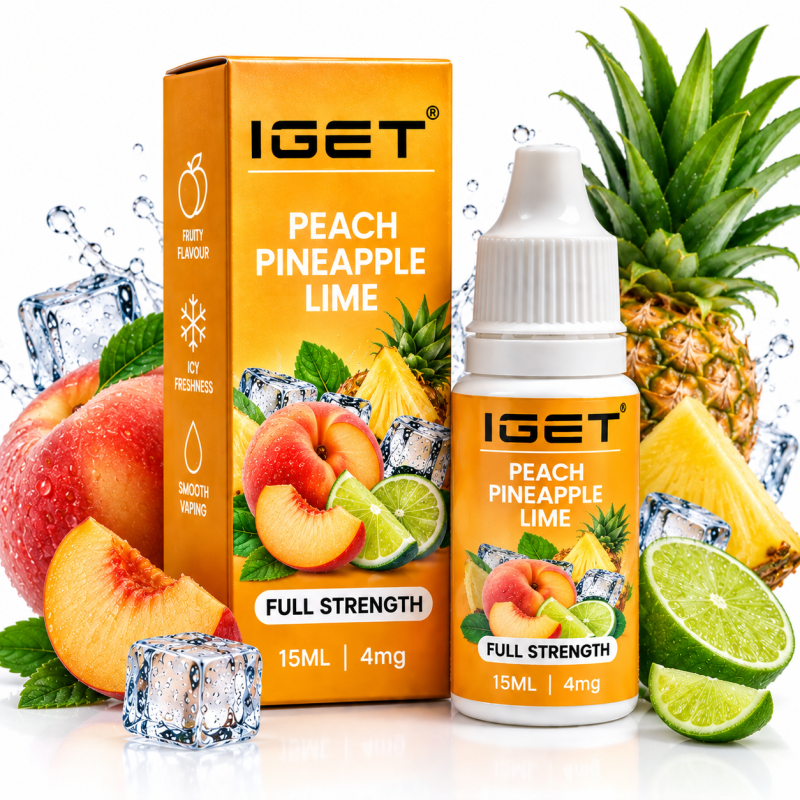 IGET Peach Pineapple Lime E-Liquid 15ML 4mg