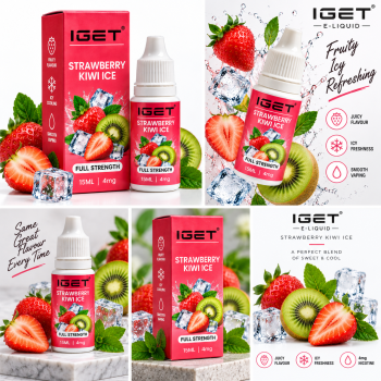 IGET Strawberry Kiwi Ice E-Liquid 15ML – 4mg