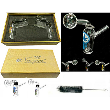 Newzenx Oil Meth Crystal Bong 3 Inch | Gift Box & Pipe Cleaner Pack 2